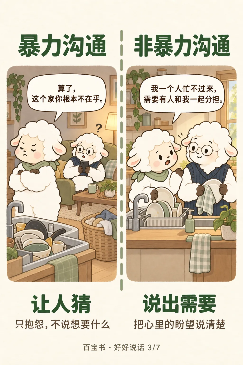 对照插画：让人猜与说出需要