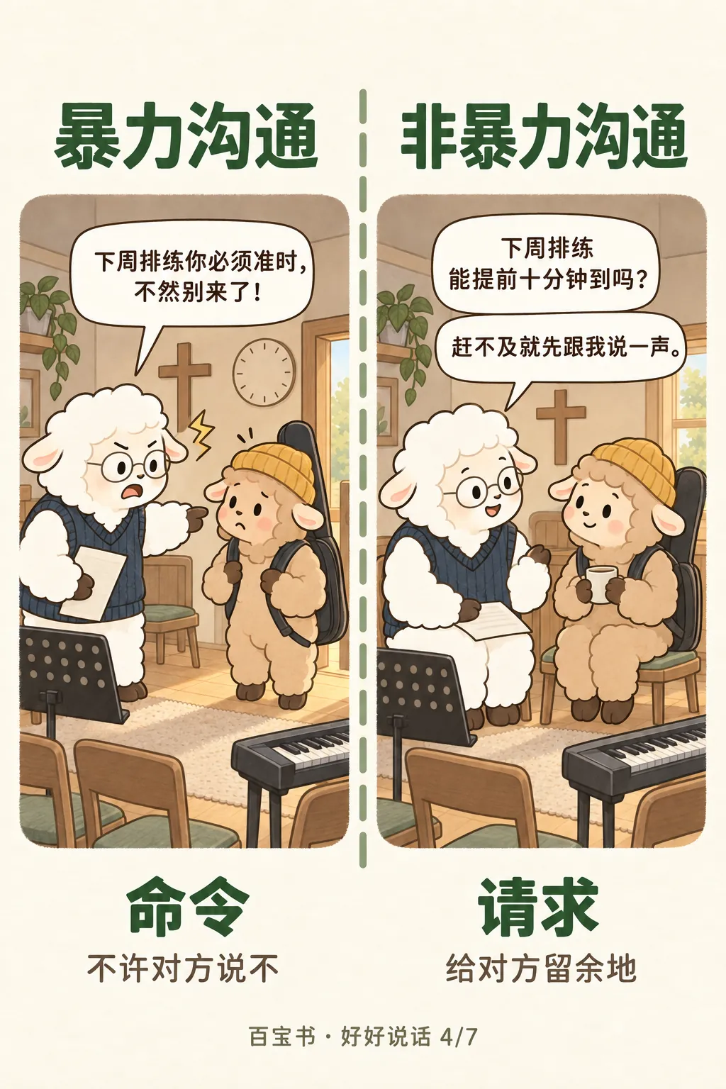对照插画：命令与请求