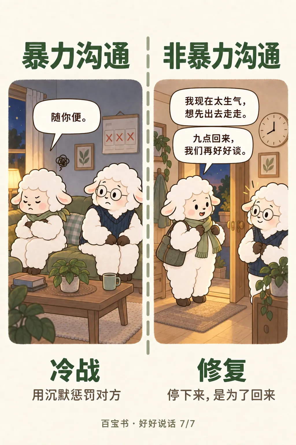对照插画：冷战与修复